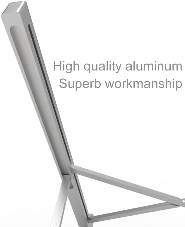 Aluminum Laptop Stand for Desk, Foldable Ventilated Cooling Notebook Stand, Adjustable Portable Laptop Holder, Compatible with 11" - 17.3" MacBook Pro Air, HP and Other laptops(Silver)