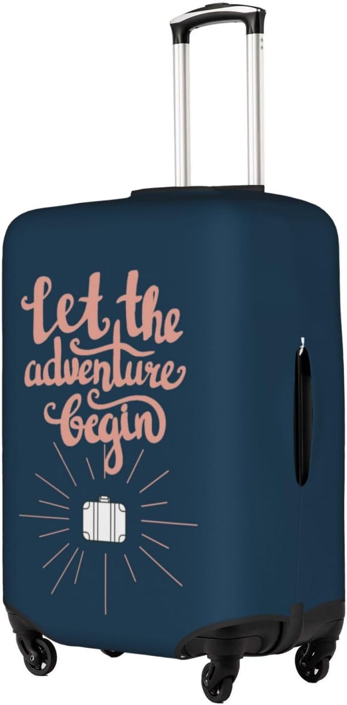 Let The Adventure Begin Luggage Cover Washable Suitcase Protector, Luggage Tag Travel Birthday Gifts For Men Women (S 18-21 Inch Luggage)