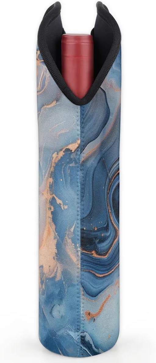 Wine Carrier Tote Personalized Bag for 2 Bottles - Neoprene Wine Bottle Holder with Carry Handle, Wine Protective Bag Insulated Bag Beer Cans Water Bottle Holder for Travel Picnic,Style24