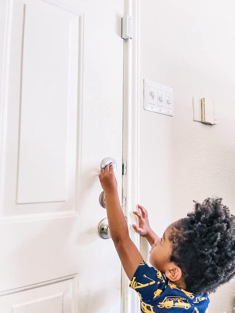 Door Lock for in-Swinging Doors, Home Security Latch Device, Childproof, Easy to Install (Black)