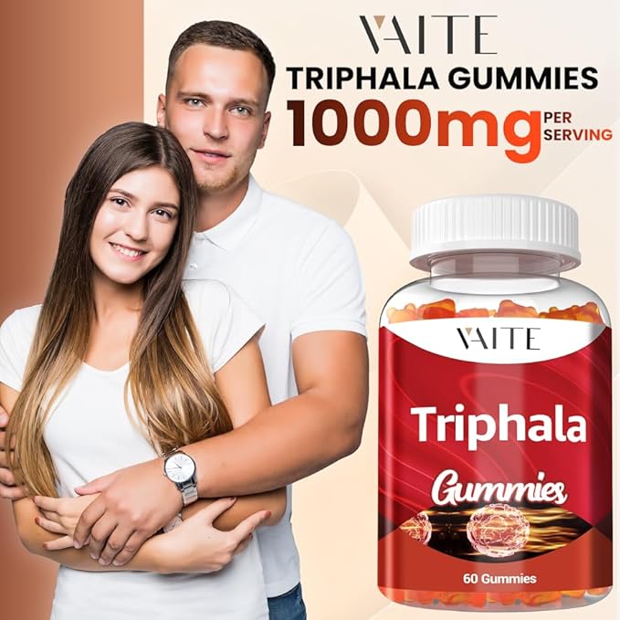 Organic Triphala Supplement with Amla, Haritaki & Bibhitaki - Amalaki Herbal Blend, Natural Ayurvedic Supplements & Gut Health & Immune Support, Colon Cleanse & Digestive System Supports - 60 Gummies