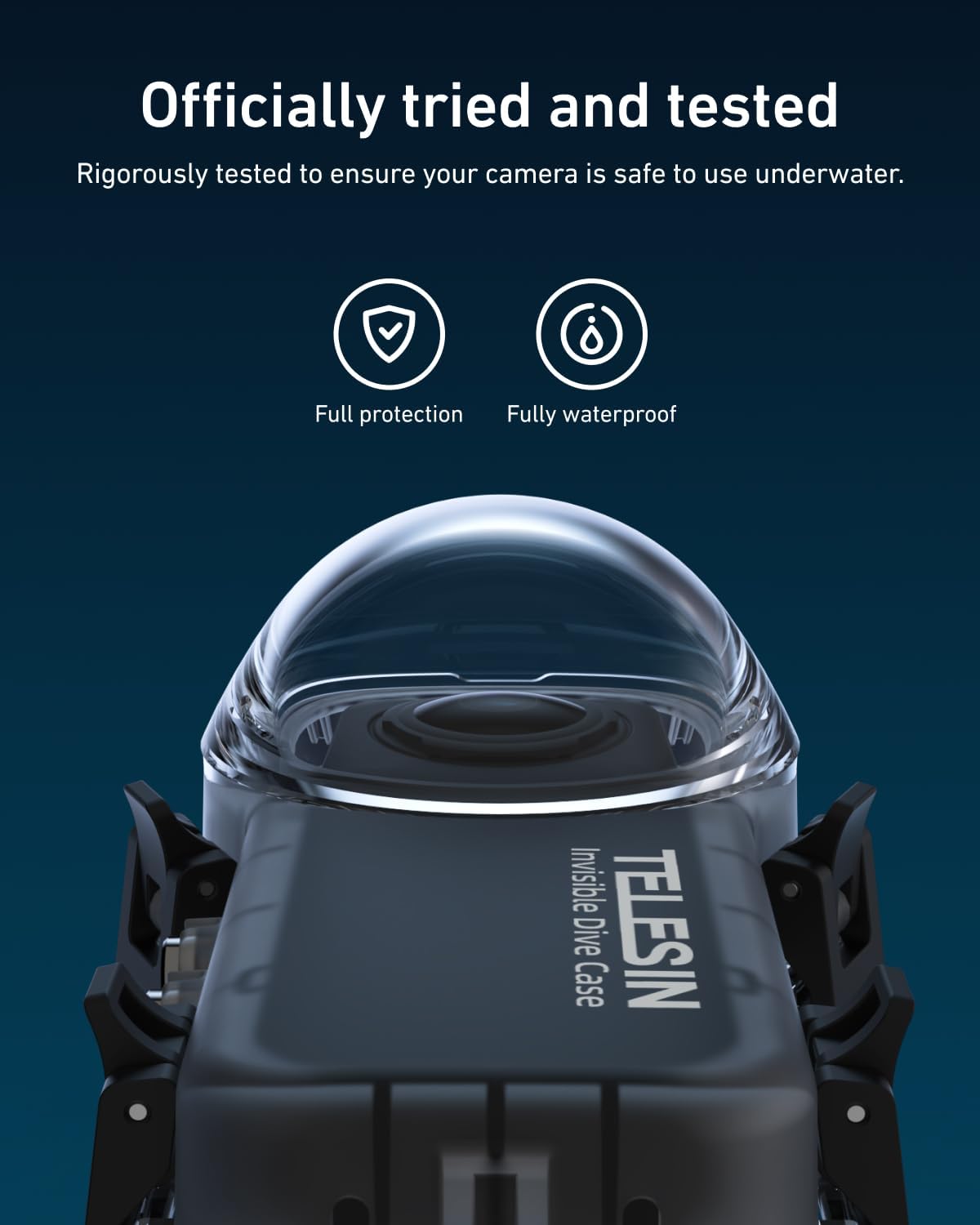 TELESIN Insta 360 X4 Invisible Dive Case, 50m/164ft Waterproof Case Protective Underwater Diving Housing Shell for Insta 360 X4 with Bracket Accessories