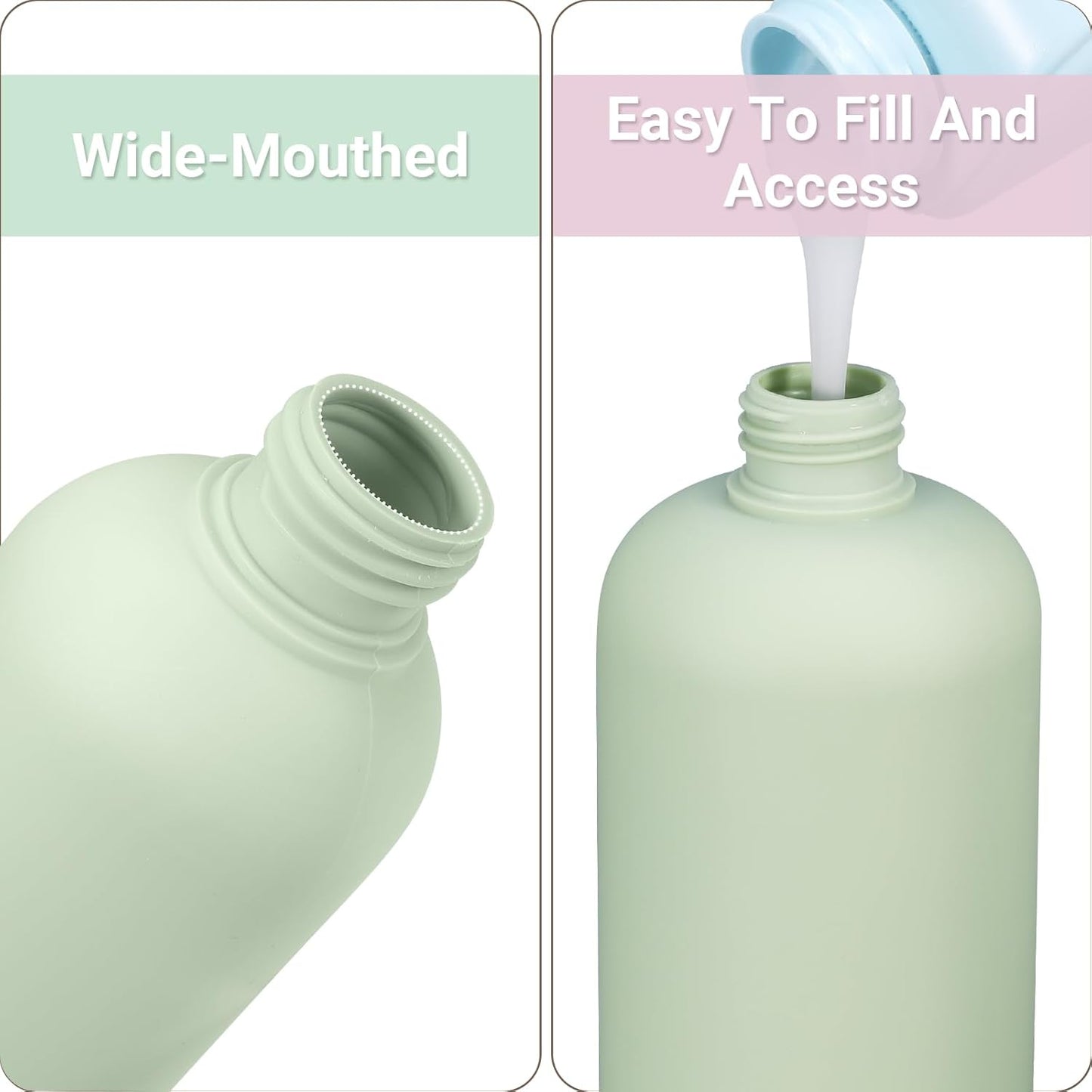 ASEVAT 3.4 oz Plastic Leak Proof Travel Bottles for Toiletries, TSA Approved Travel Size Containers, Plastic Refillable Squeeze Bottles for Shampoo, Lotion & Body Wash (3Pcs)
