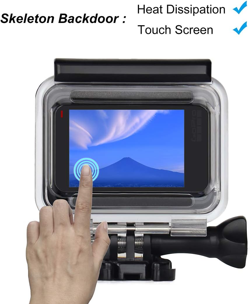 Skeleton Housing Case for Hero 2018/7/6/5 Black - GoPro Side Open Case USB Pass Through for Long-Time Recording/Live Streaming