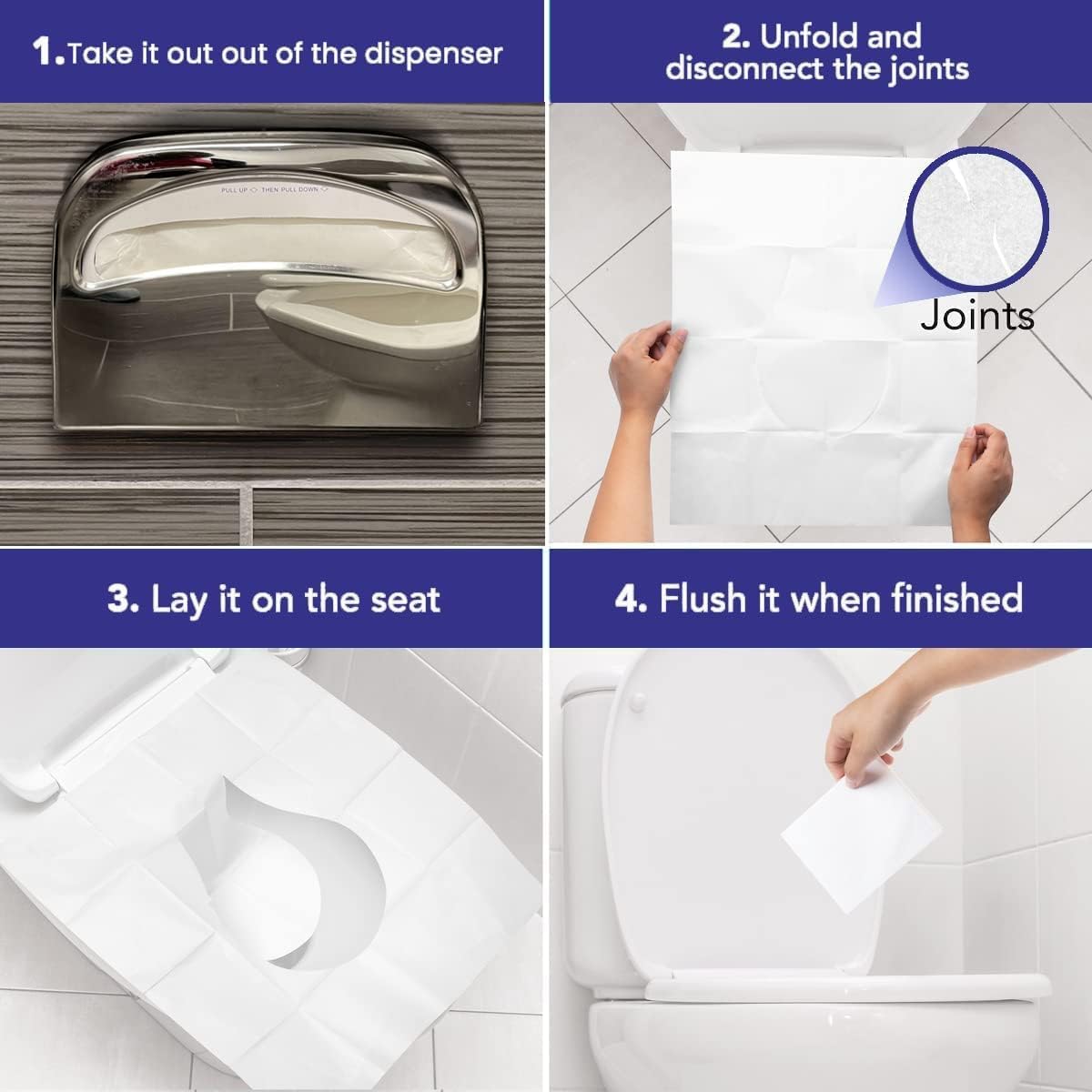 Disposable Toilet Seat Cover - 200 Sheets of XL Half Fold Flushable Toilet Seat Covers for Commercial, Public Facilities and Potty Training, Premium Toilet Paper Cover, Regular (2 Pack)