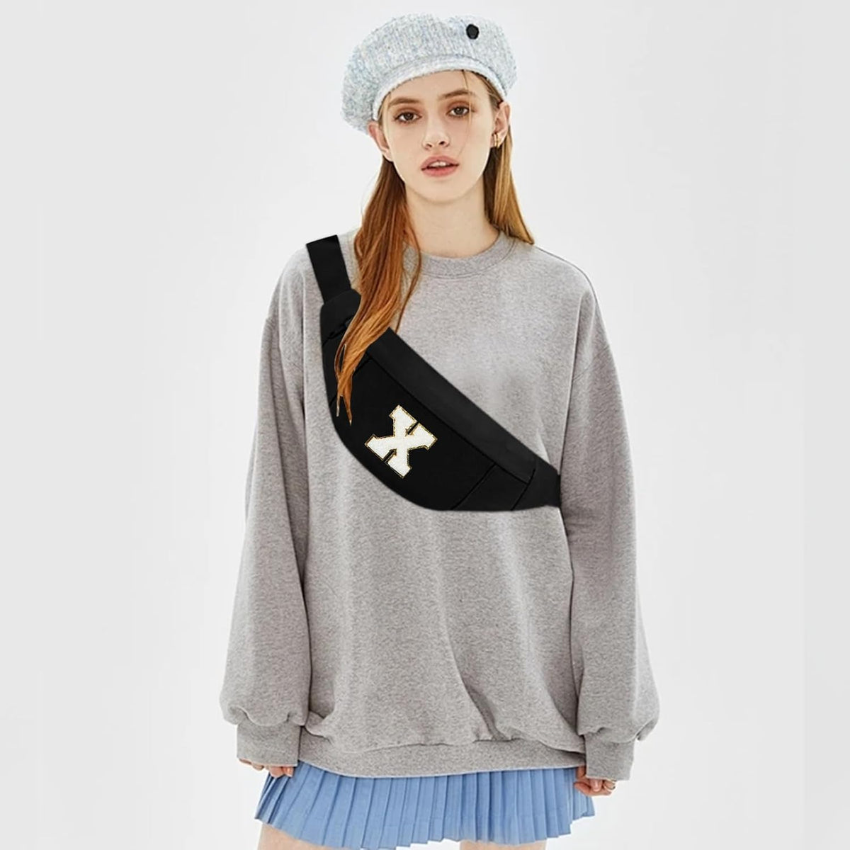 MAXTOP Large Crossbody Fanny Pack with 4-Zipper Pockets,Gifts for Enjoy Sports Festival Workout Traveling Running Casual Hands-Free Wallets Waist Pack Phone Bag Carrying All Phones