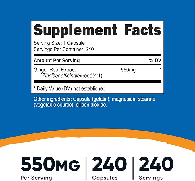 Nutricost Ginger Root Extract 550mg, 240 Capsules (2 Bottles)