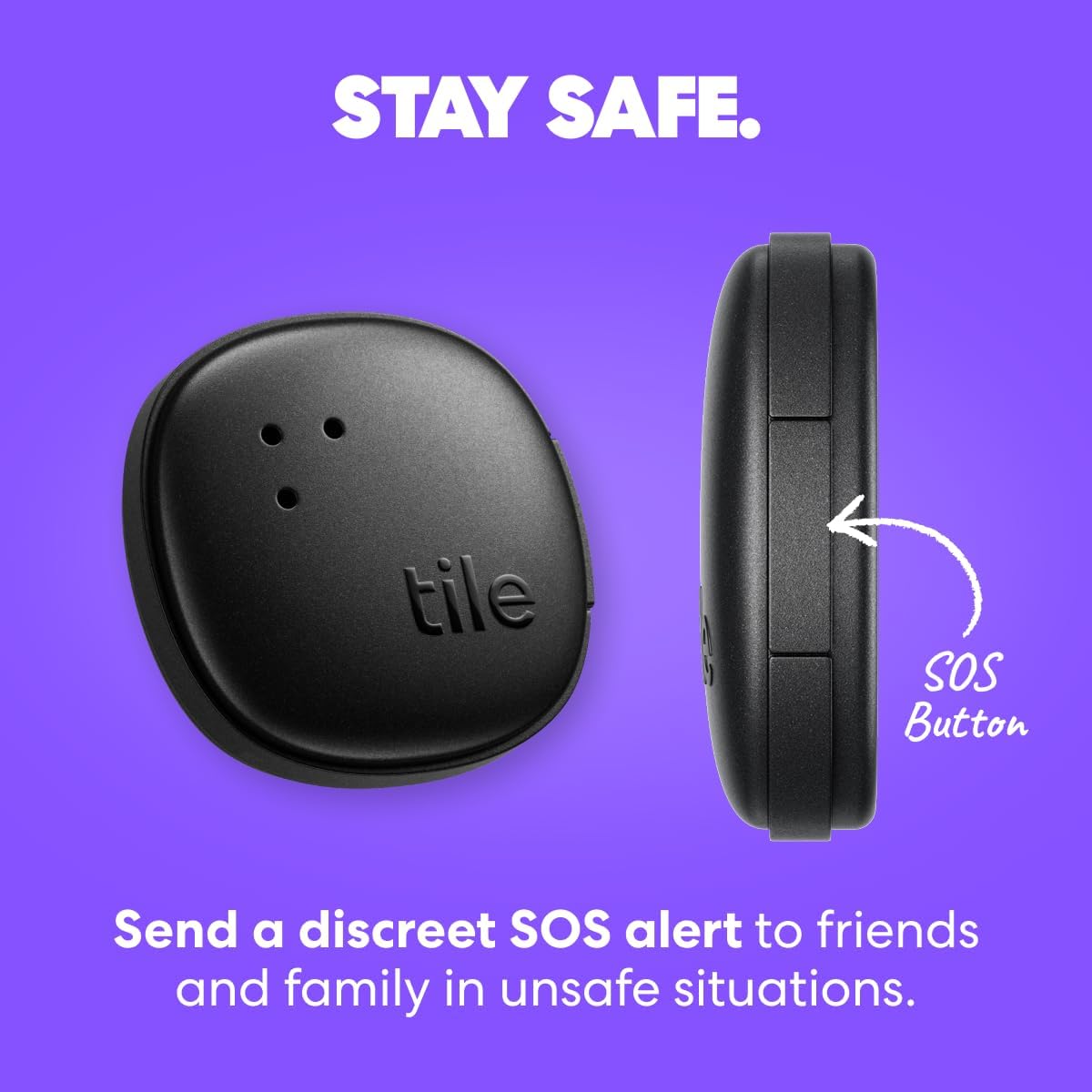 Tile by Life360 Sticker - Small Bluetooth Tracker, Remote Finder and Item Locator for Bikes, Glasses and More. Both iOS and Android Compatible. Phone Finder. 2-Pack (Black)