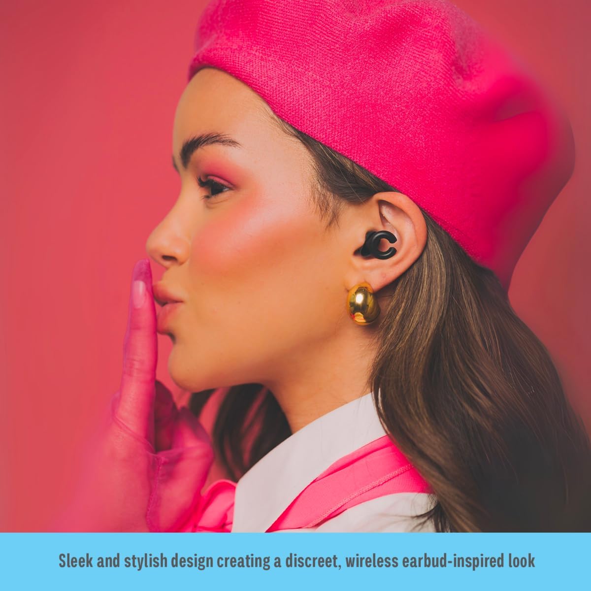 Hush Hoops Ear Plugs, Reusable Soft Silicone Plugs with Horseshoe Shape for Comfort, Designed for Sleep and Loud Noises, 17dB (NRR) Noise Reduction Rating, Black, 1 Pair with Portable Travel Case