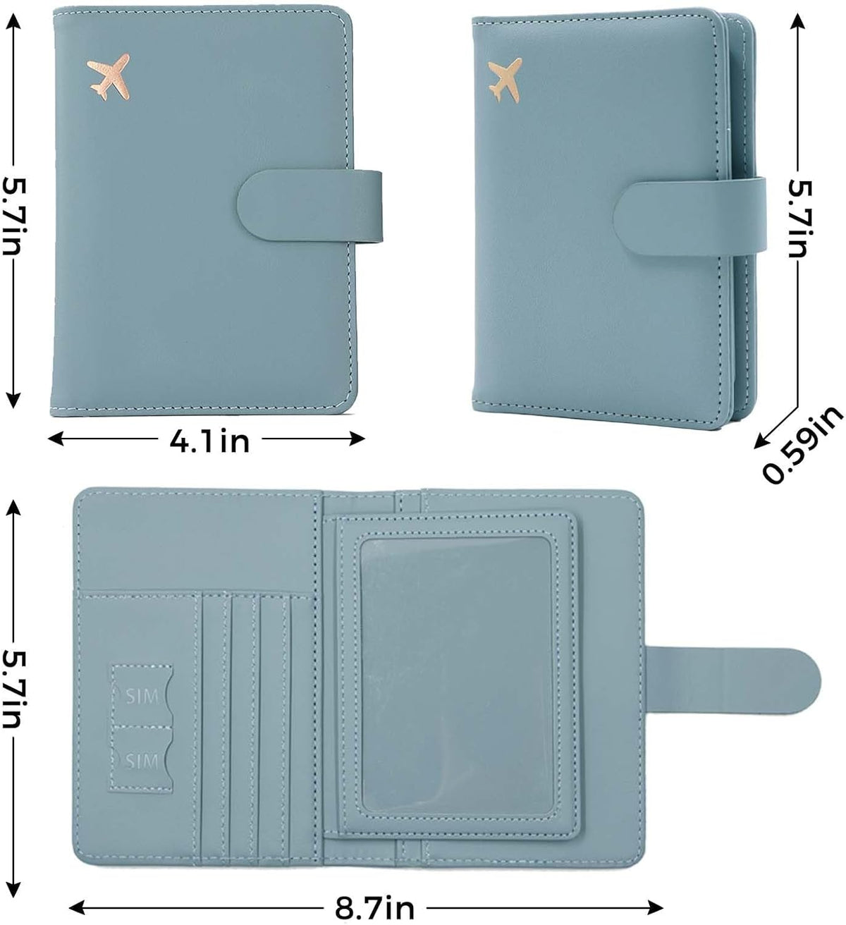 Melsbrinna Rfid Passport Holder for Travel women/Men, Cute Passport Wallet Rfid Blocking Card Slots, Rfid Passport Cover/CaseTravel Wallet, Passport Book Holder (1, Green2)