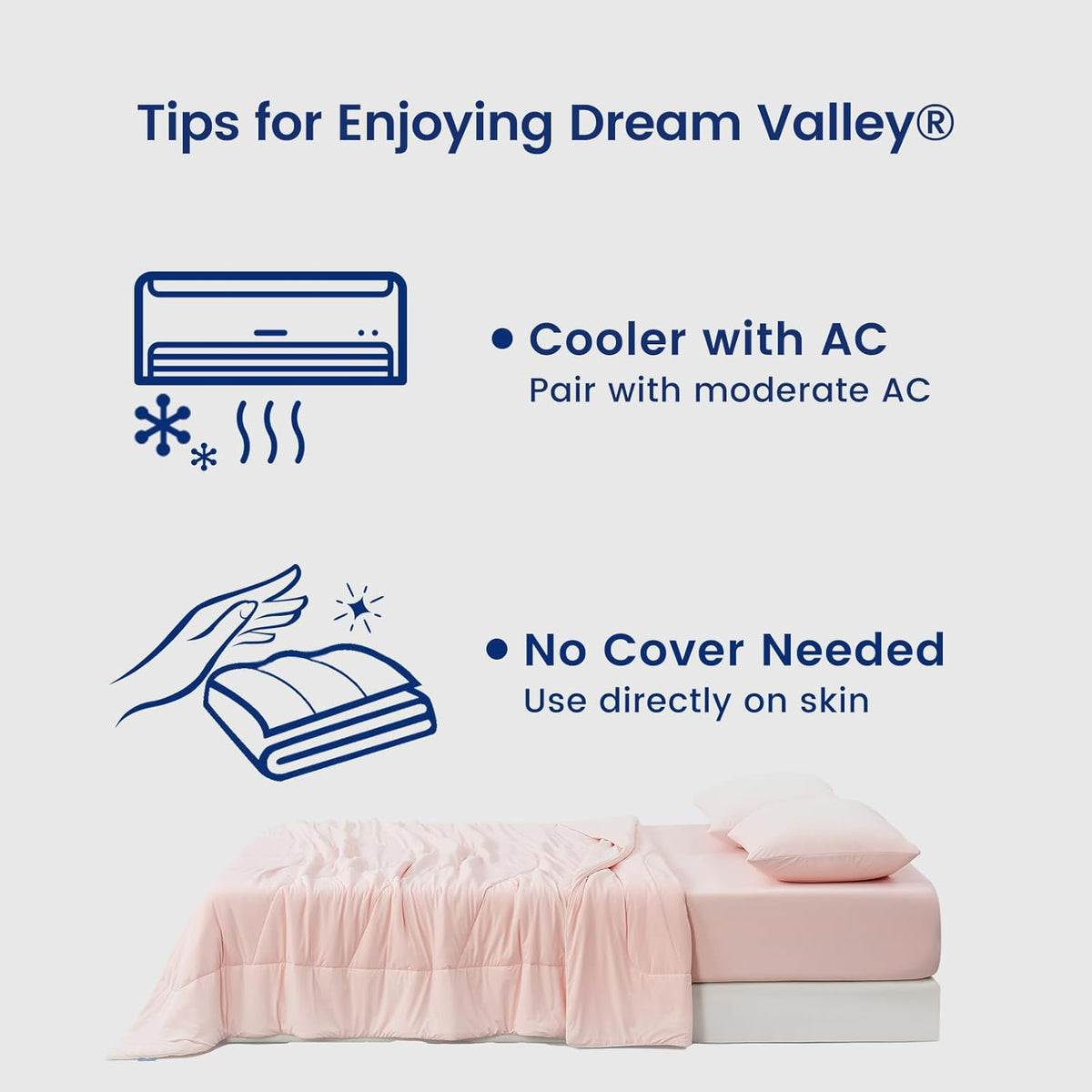 Dream Valley® Outlast® Deepsleep Cooling Comforter, Twin Size, NASA-Grade Space Technology Cooling Blanket for Hot Sleepers Night Sweats, Q-Max > 0.45 Aerocool™ Breathable, Pink Blush, 68"x90"