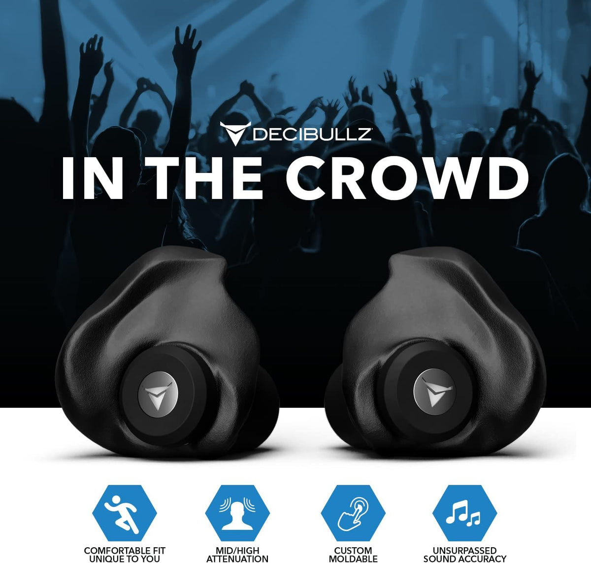 Decibullz Professional Moldable Earplugs Master Case Pack (10 Pairs) – Bulk Ear Plugs Individually Wrapped, High-Fidelity Hearing Protection for Concerts, Festivals, Musicians, DJs – Custom Fit