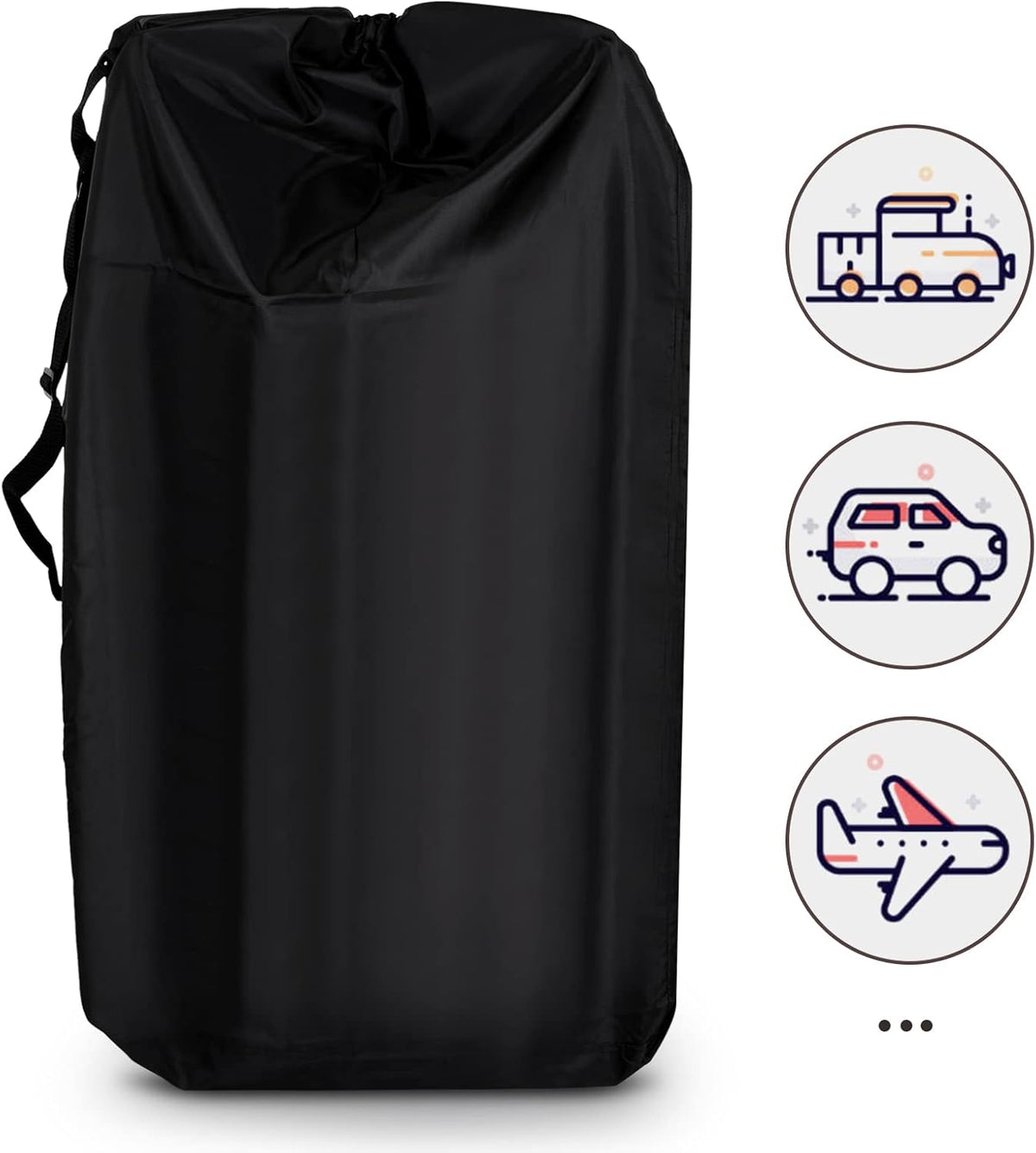 LIHAO Stroller Travel Bag, Gate Check Bag for Car Seat, Waterproof Travel Carry Bag, 600D Oxford, Black