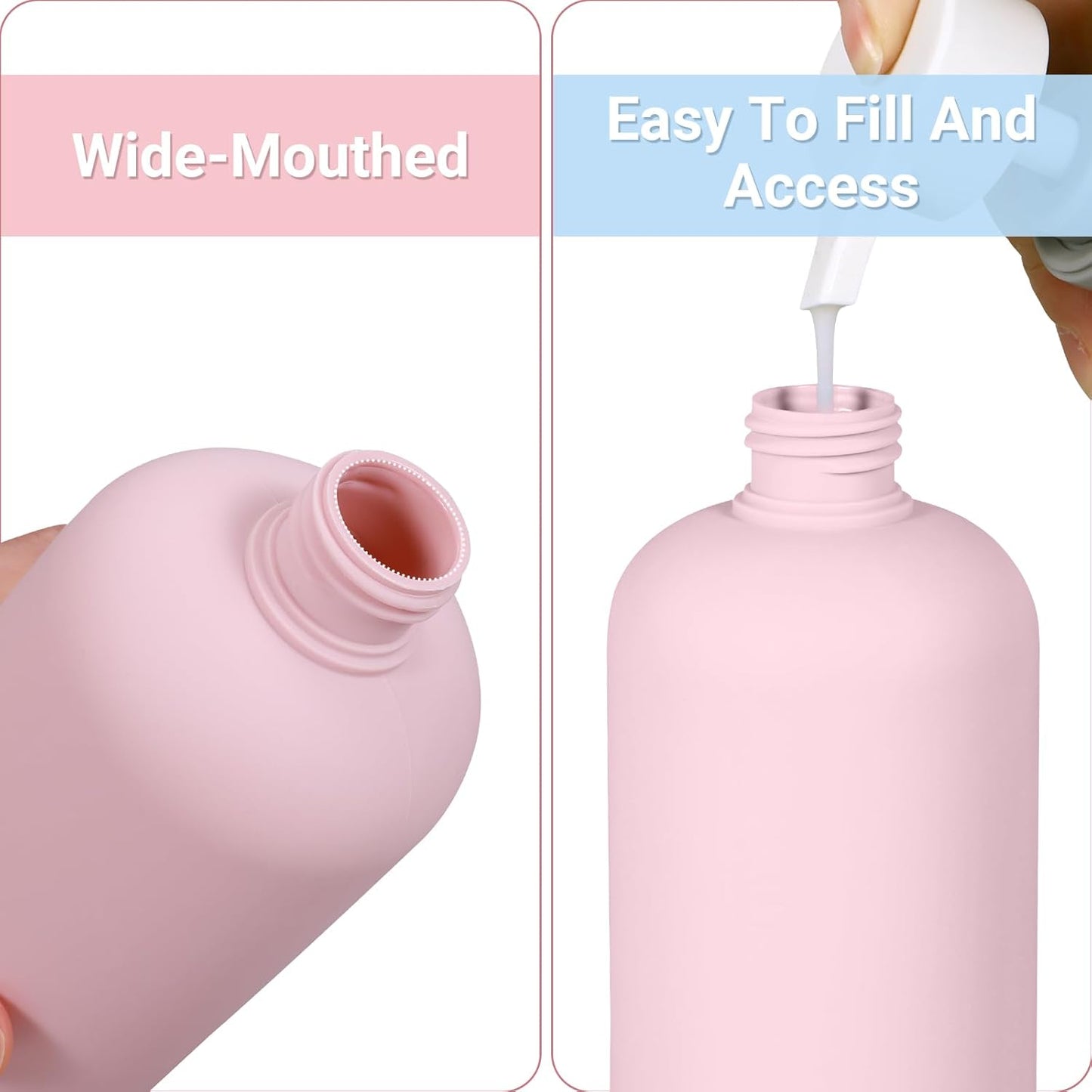 ASEVAT 6.7oz 4Pcs Plastic Refillable Travel Shampoo & Conditioner Bottles With Flip Cap