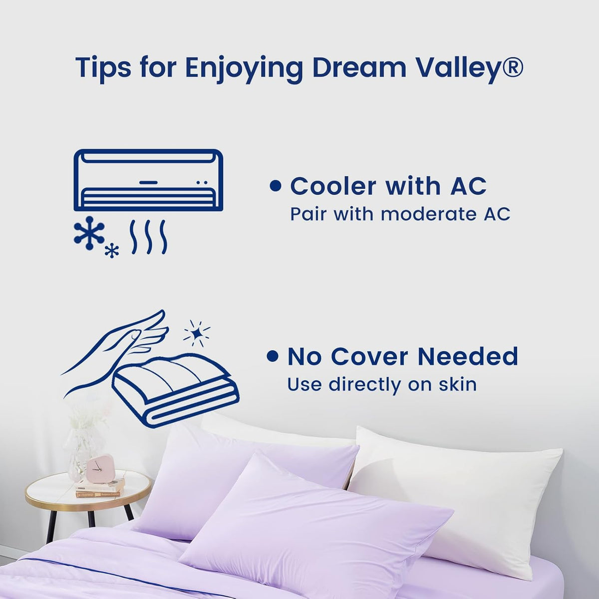 Dream Valley® Outlast® Deepsleep Cooling Comforter, King Size, NASA-Grade Space Technology Cooling Blanket for Hot Sleepers Night Sweats, Q-Max > 0.45 Aerocool™ Breathable, Lavender Fog, 106"x90"