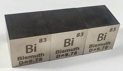 1.5" 38.1mm Bismuth Metal Cube Bi up to 99.9% Pure Periodic Table Element Engraved Density Collection Science Education Display Block Cube + Acrylic Case Box - 1PC