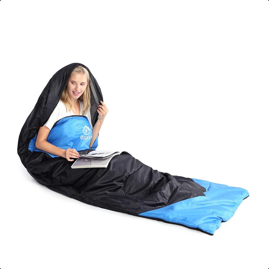oaskys Camping Sleeping Bag - 3 Season Warm & Cool Weather - Summer Spring Fall Lightweight Waterproof for Adults Kids - Camping Gear Equipment, Traveling, and Outdoors