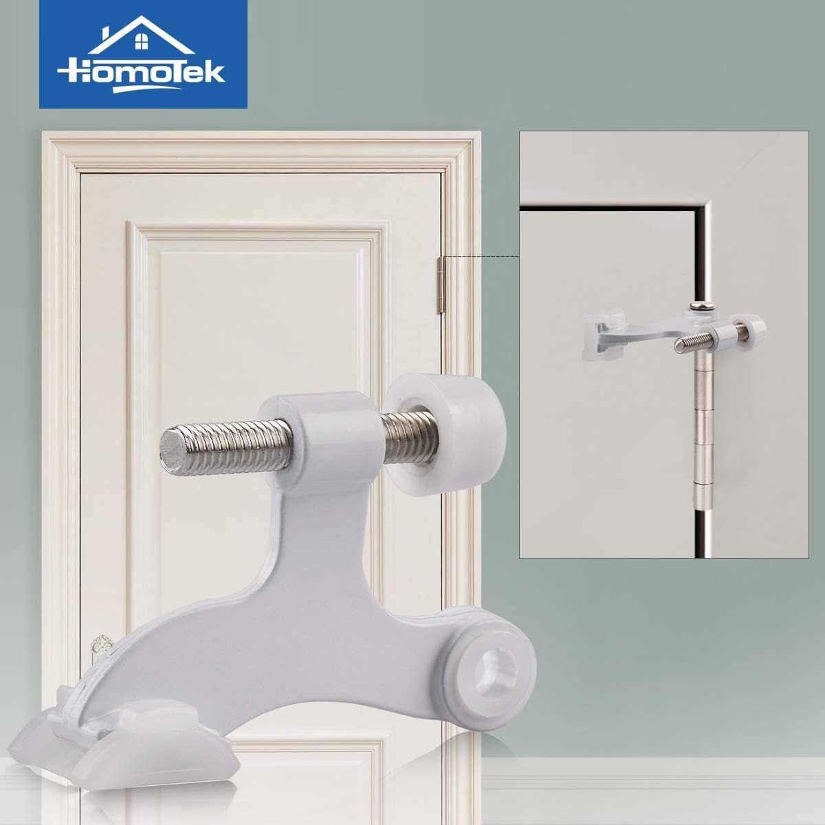 HOMOTEK 36 Pack Hinge Pin White Door Stopper,Adjustable Deluxe Heavy Duty Door Stopper 2-1/2"x1-3/4โ,with White Rubber Bumper Tips