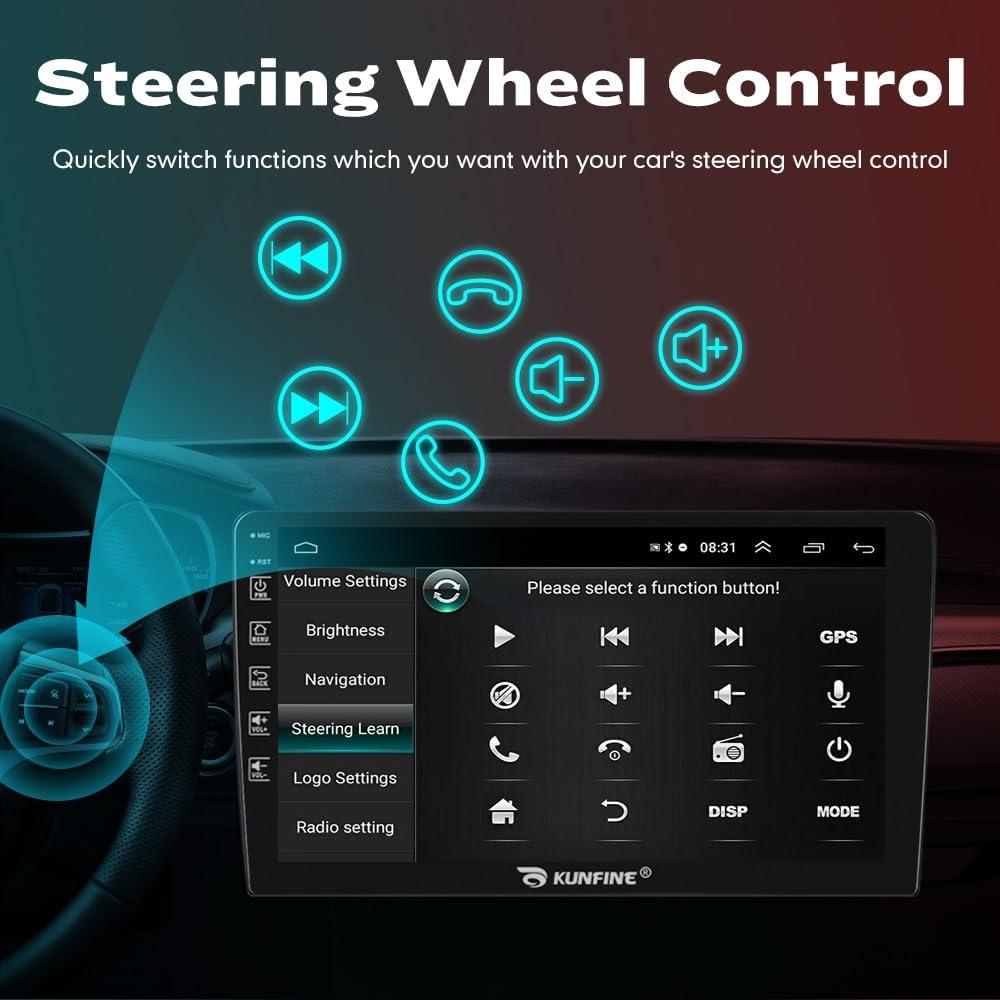 Kunfine Car CarPlay Android Auto Navigation Stereo GPS Radio Reverse Camera Display 9" IPS Touchscreen Headunit Tablet Pad Media Player for Subaru Forester 2007-2013, if Applicable Octa Core 4G+64G