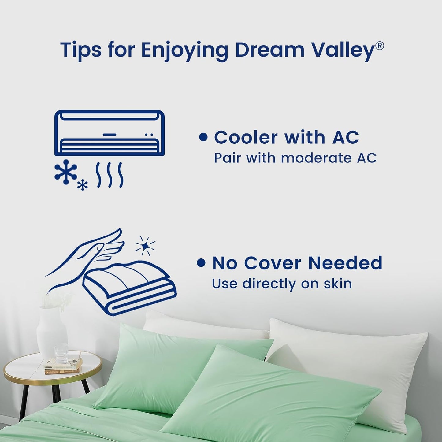 Dream Valley® Outlast® Deepsleep Cooling Comforter, Throw Size, NASA-Grade Space Technology Cooling Blanket for Hot Sleepers Night Sweats, Q-Max > 0.45 Aerocool™ Breathable, Mint Macaron, 60"x80"