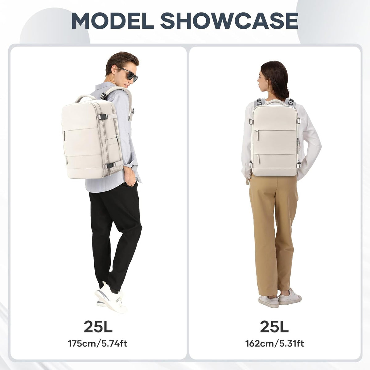 coowoz Travel Backpack For Women Men,Carry On Backpack,Hiking Backpacks Waterproof Outdoor Sports Rucksack Casual Daypack travel essentials(Off White)