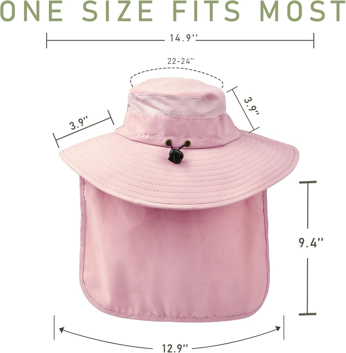Fishing Hat Breathable Wide Brim Sun Hats with Neck Flap Bucket Hat Outdoor Safari Hat for Men Women UPF 50+ Sun Protection