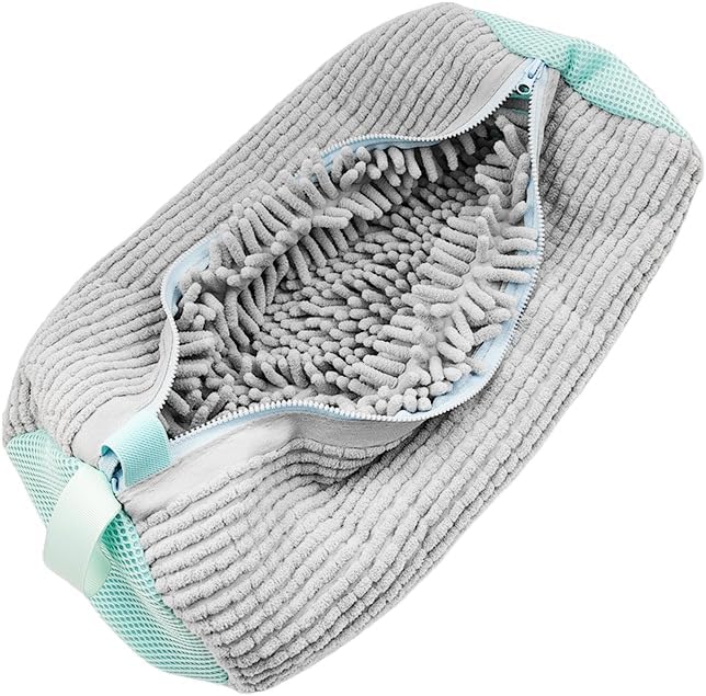 Shoes Laundry Bag Keep Shoes Clean, 2 Pcs Set - Shoe Wash Bag for Washing Machine, 360ยฐ Wrap Shoe Washing Bag for Sneakers, Boots & Delicate Footwear, Reusable Shoe Cleaning Bag (Grey)