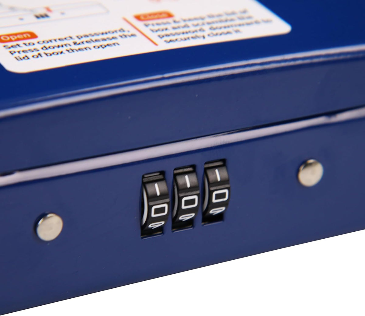 SEPOX® Twins Water/Fire-Resistant Portable Security Case Lock Box Steel, Personal Travel Storage Cabinet for Small Item,3 Ft Cable and Ressetable Combination Lock for Dorm, Car, Sports, Office(Blue)