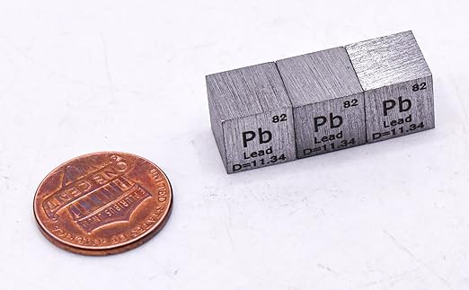 0.39" 10mm Lead Plumbum Metal Cube Pb up to 99.9% Pure Periodic Table Element Engraved Density Collection Science Education Display Block Cube + Acrylic Case Box - 1PC