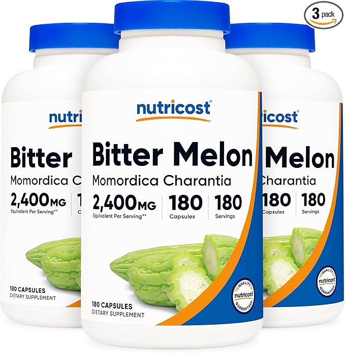 Nutricost Bitter Melon 600mg, 180 Capsules (3 Bottles)