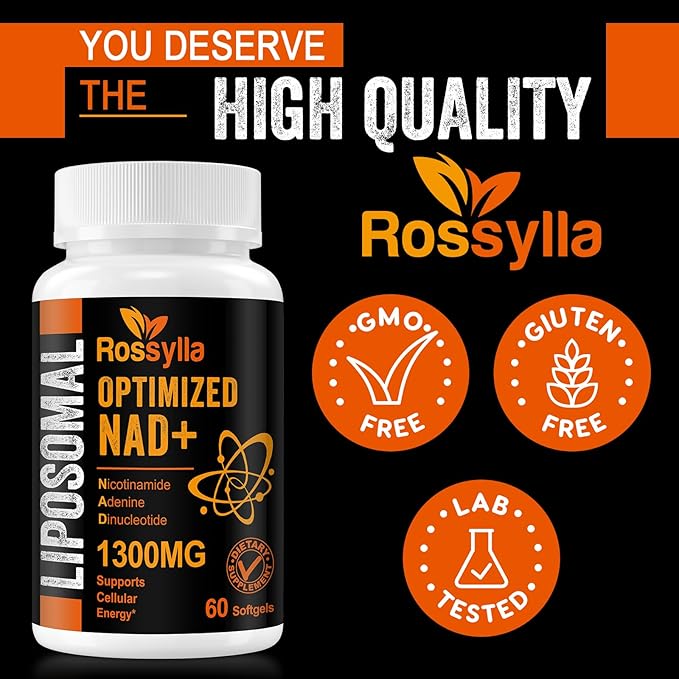 1300 MG Liposomal NAD+ Supplement | Highest Absorption | Purest NAD Supplemet to Boost NAD+ Effetively | Boosting NAD+ Supplement for Aging Defese, Cellular Energy, Longevity | 120 Count