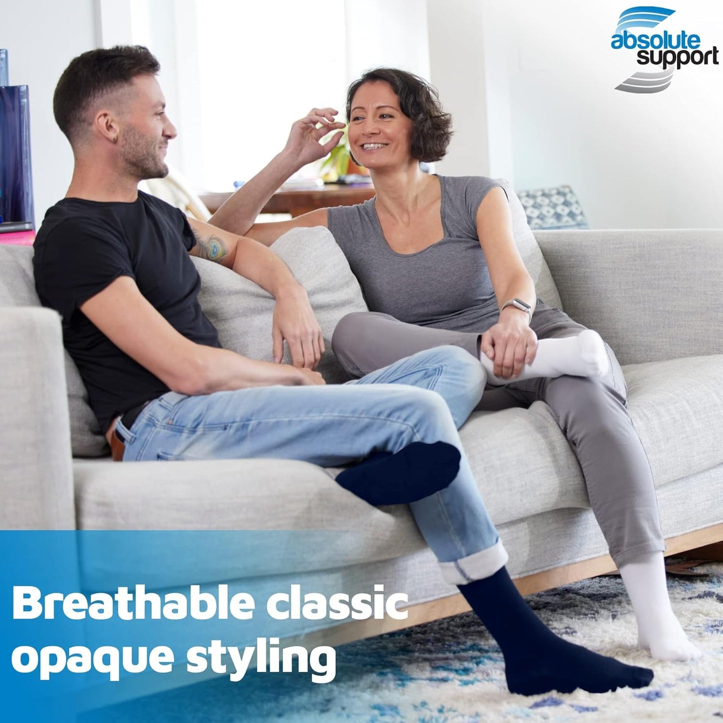 ABSOLUTE SUPPORT Cotton Compression Socks for Women & Men 20-30 mmhg Knee High