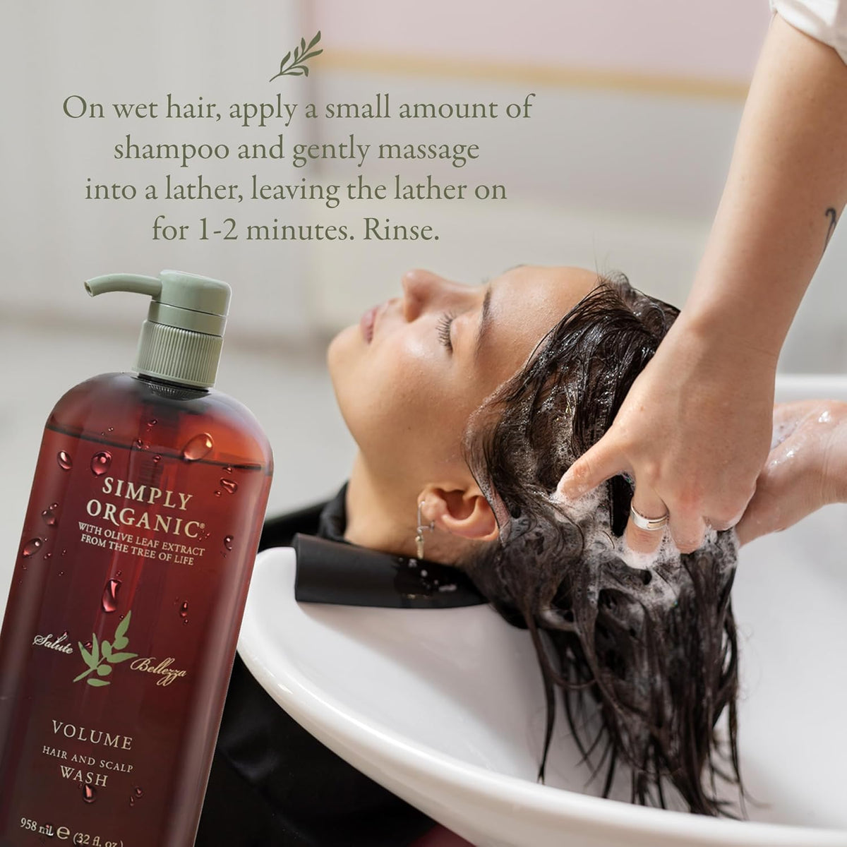 Thinning Hair Volumizing Shampoo Scalp Wash, Made in Italy, All Natural Cruelty Free Hair Care for Women & Men, Sweet Orange, Ylang Ylang, Olive Leaf Extract with Pump, 32fl oz/958 ml, VOLUME