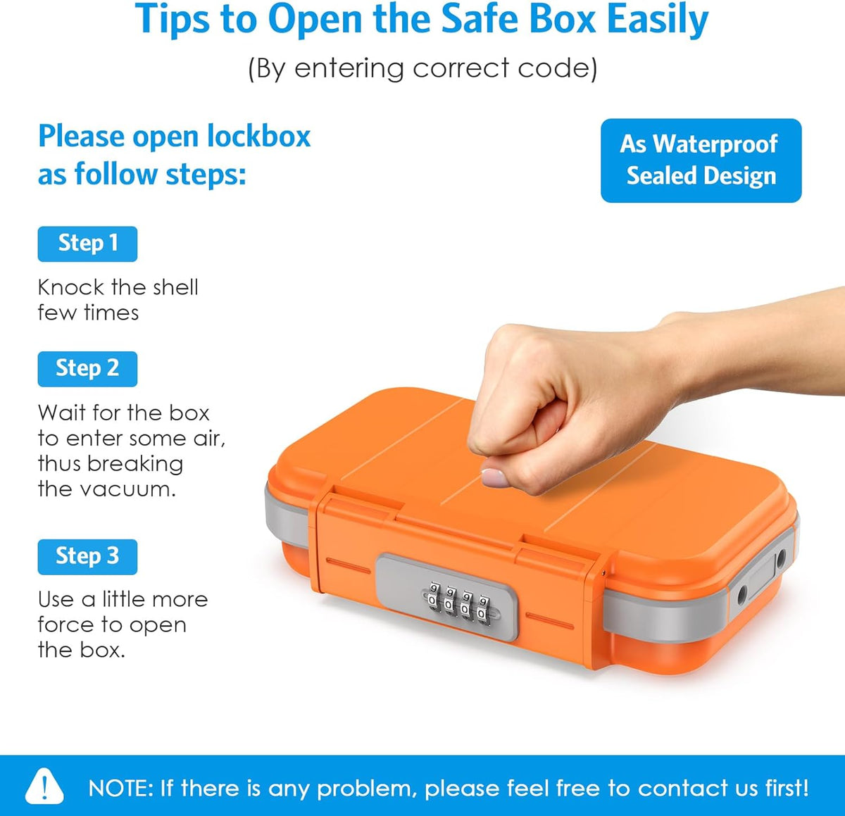 AMIR Portable Combination Lock Box, Security Case Lock Box with Code, Waterproof Anti-Theft Mini Travel Safe Box with Removable Chain, Portable Lock Box for Dorm Beach Hotel