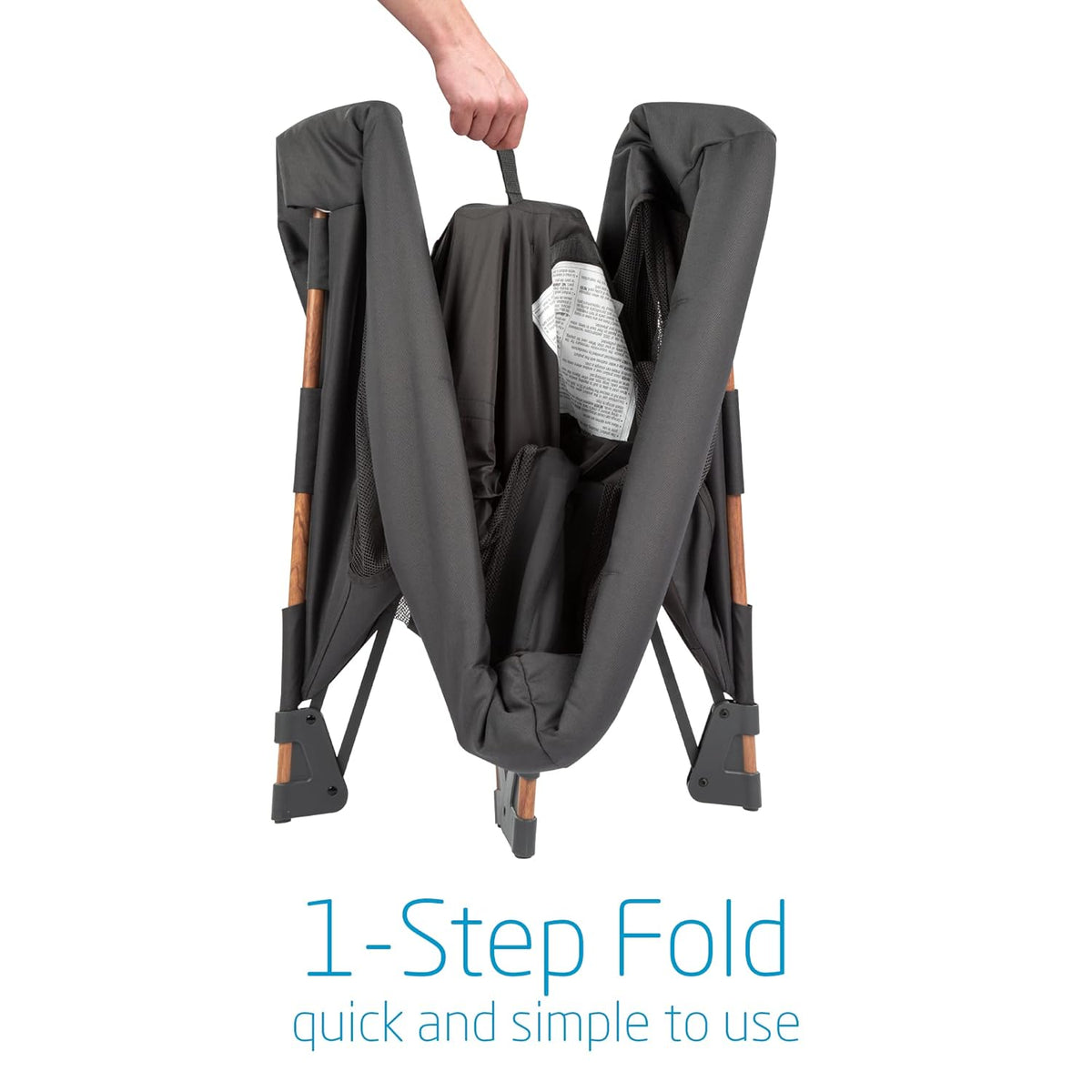 Maxi-Cosi Swift Lightweight Portable Playard, 1-Step Fold PlaypenWith Travel Bag, 2-Stage Mattress for Newborn to Toddlers, Essential Graphite