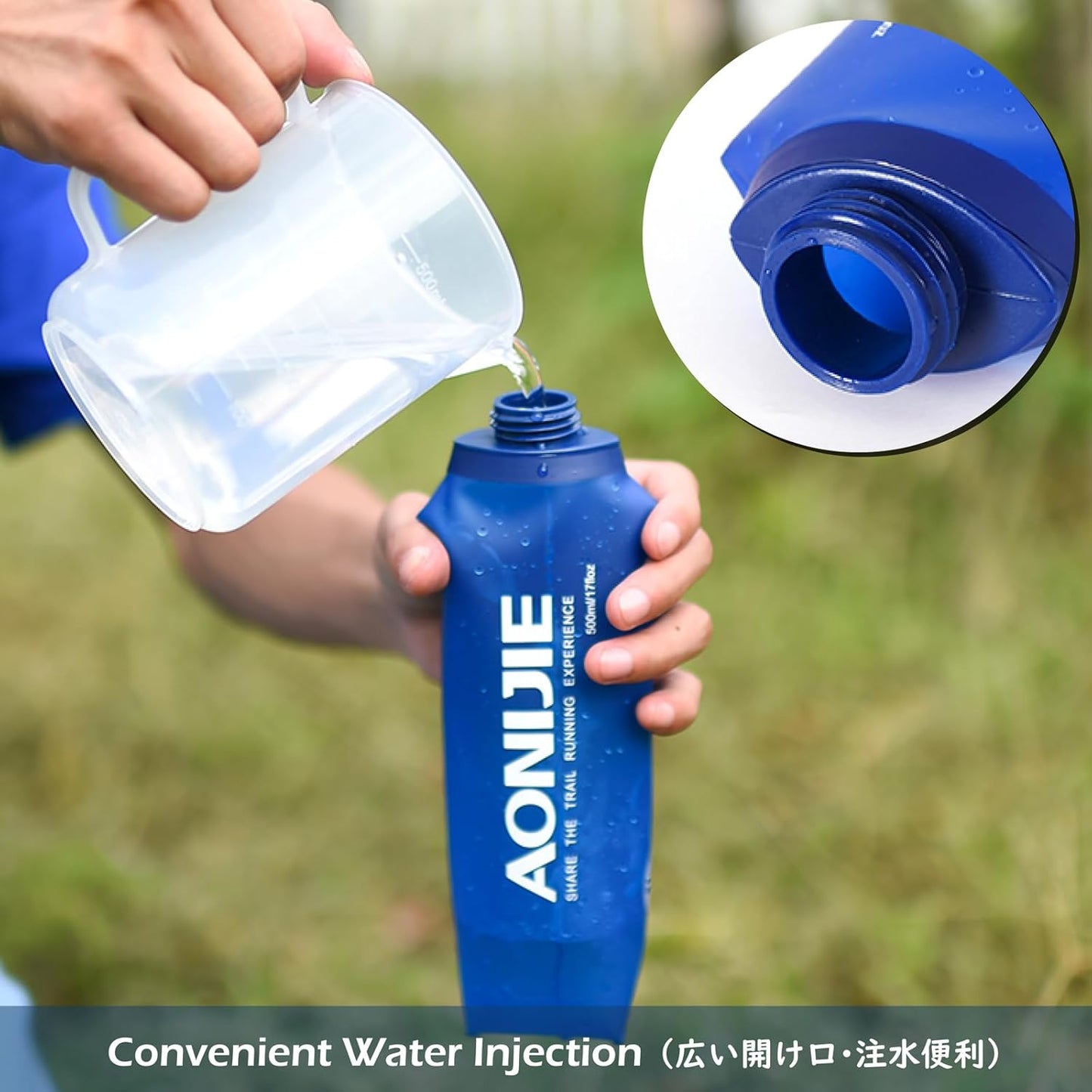 TRIWONDER Collapsible Water Bottles TPU Soft Flask Running Bottles BPA-Free Sports Flasks for Hiking Climbing Camping (250ml/8.45oz with Straws - Pack of 2)