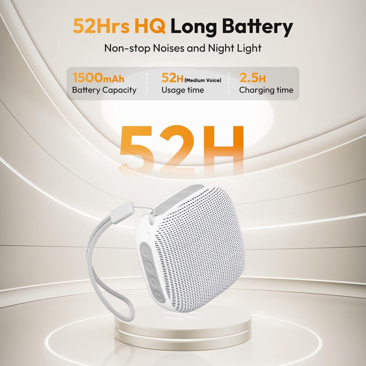 Portable Sound Machine for Travel, White Noise Sound Machine for Sleeping with Night Light, Mini Noise Machine with 20 Quality Non-looping Sounds, Headphone Jack, Memory, Timer for Adults,Hotel