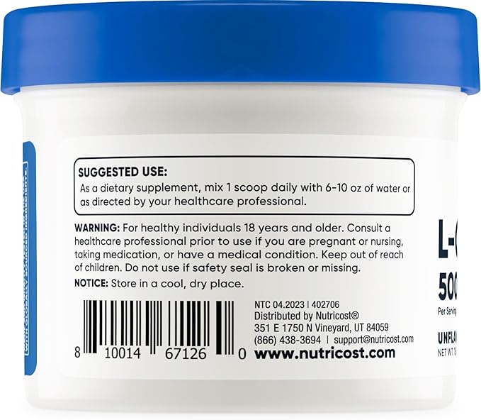 Nutricost L-Carnosine Powder 50 Grams (100 Servings) - Non-GMO