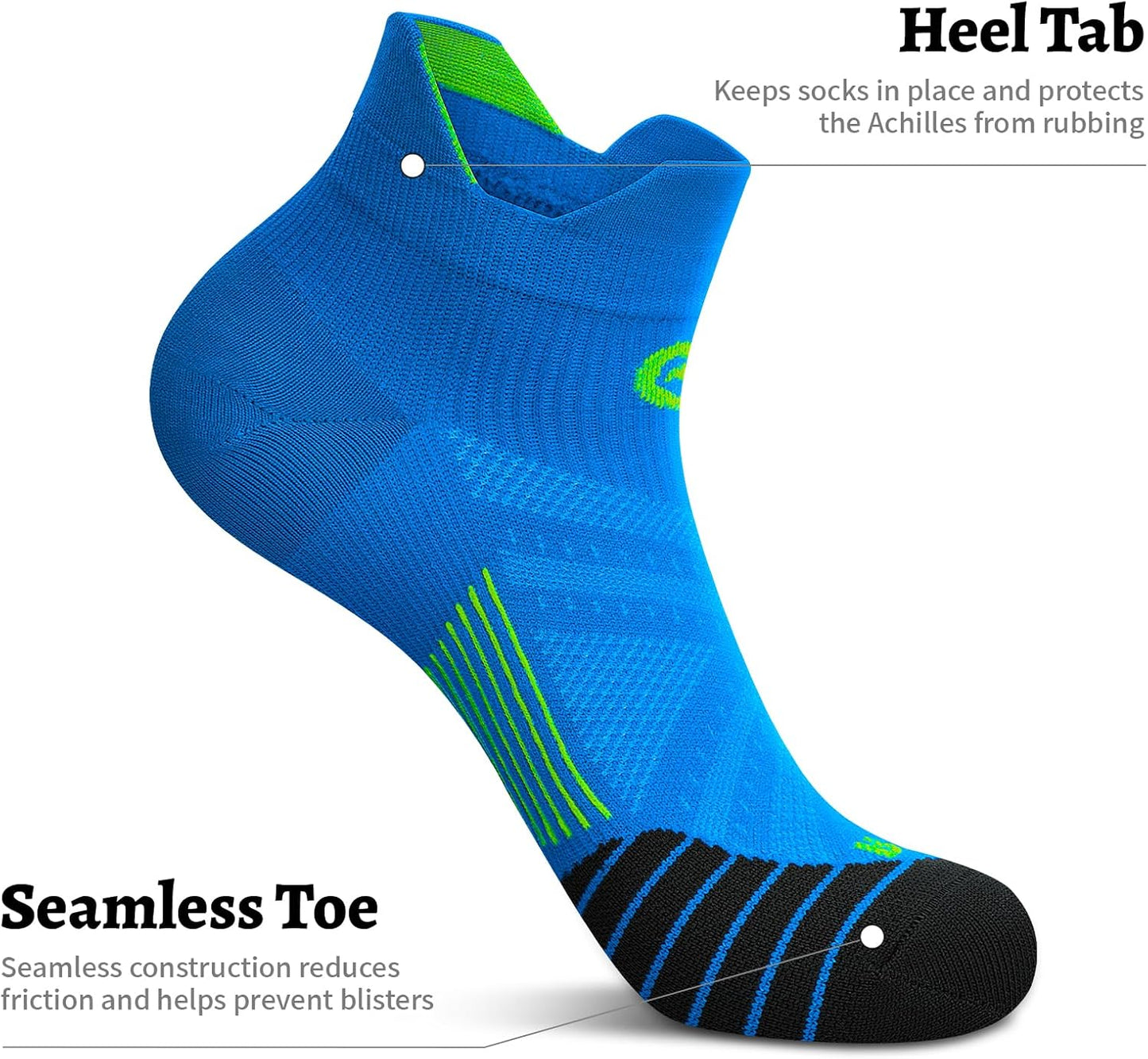 PAPLUS Ankle Compression Sock for Men and Women 2/4/6 Pairs, Low Cut Compression Running Sock with Ankle Support