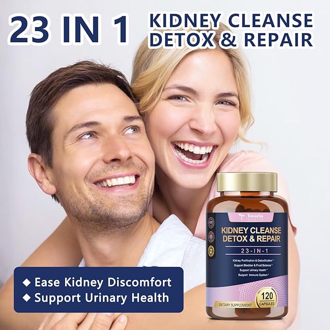 (2 P) Kidney & Liver Cleanse Detox & Repair Capsules, Chanca Piedra & Cranberry Pills for Liver & Kidney Support Supplement Extra Strength for Stones Dissolver, Urinary Tract Health for Woman