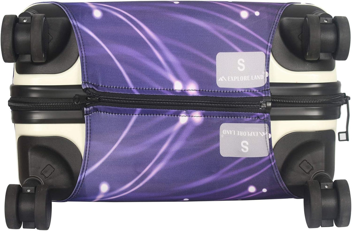 Explore Land Travel Luggage Cover Suitcase Protector Fits 18-22 Inch Case (Fireworks, S)