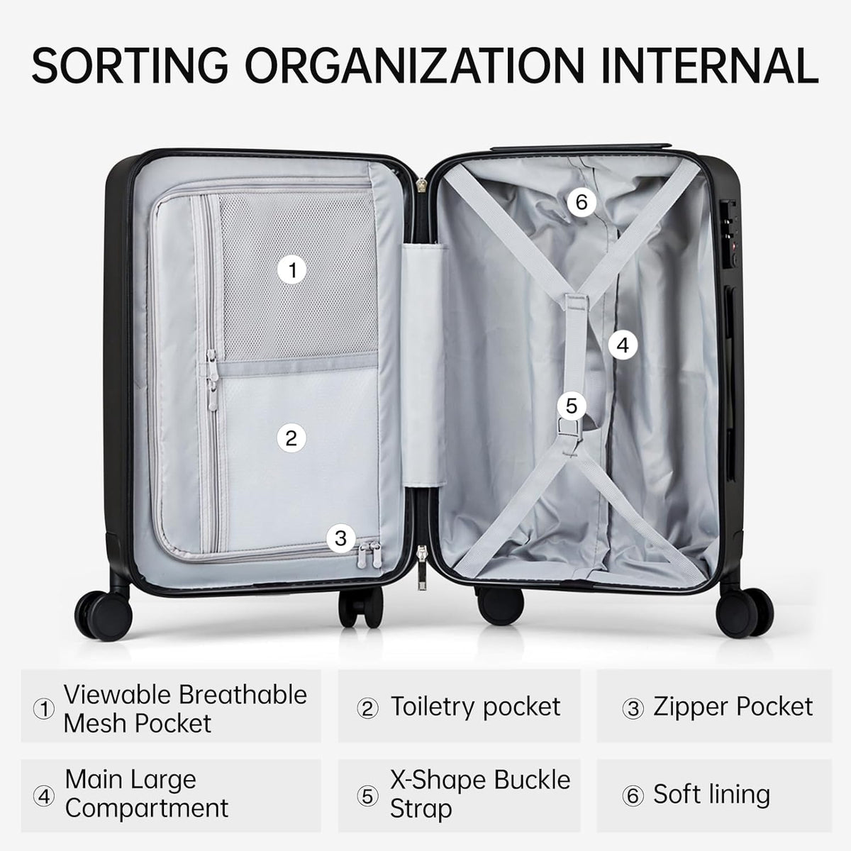MILADA 28 Inch Luggage, Checked Luggage Large Suitcase With Wheels, Checked Bag Hard Shell Suitcases TSA Approved, Suitcase Large Long Trip Travel Luggage For Women Men, Grey
