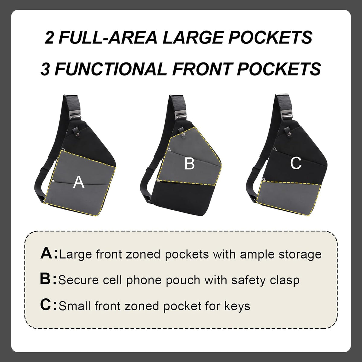Anti Theft Crossbody Travel Bags for Women Men Cross Body Slim Sling Handbags with S Hook Antitheft