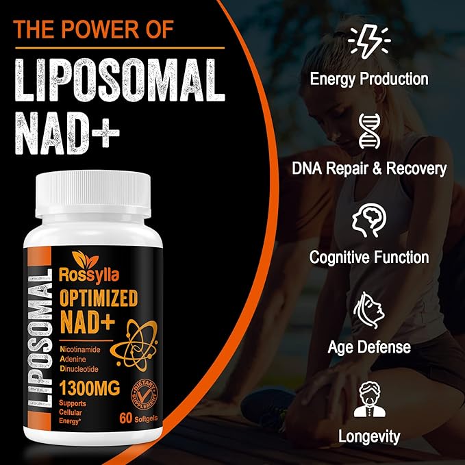 1300 MG Liposomal NAD+ Supplement | Highest Absorption | Purest NAD Supplemet to Boost NAD+ Effetively | Boosting NAD+ Supplement for Aging Defese, Cellular Energy, Longevity | 120 Count