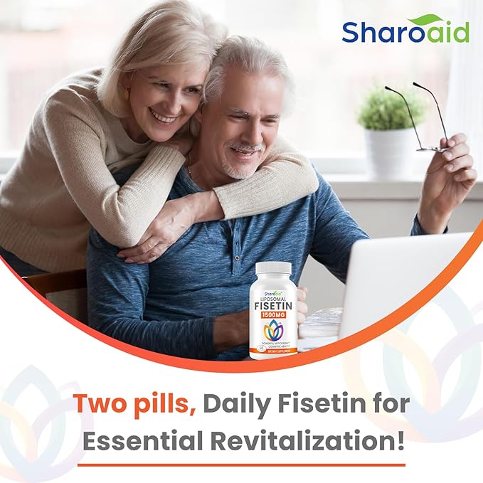 1500mg Fisetin Supplements - Powerful Absorption with Liposomal Delivery,98% Pure Fisetin,Polyphenol Antioxidant for Healthy Aging,Non-GMO - 2 Bottles, 120 Softgels for Adults