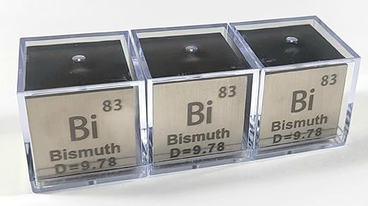 1.5" 38.1mm Bismuth Metal Cube Bi up to 99.9% Pure Periodic Table Element Engraved Density Collection Science Education Display Block Cube + Acrylic Case Box - 1PC