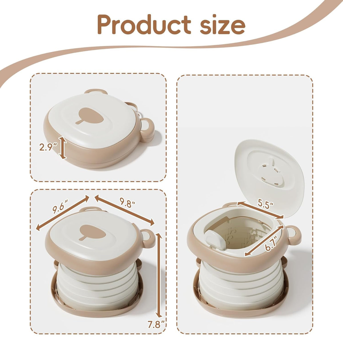 Travel Potty Seat for Toddler,Foldable Car Potty for Toddler, Portable Toilet Seat for Kids with Potty Liners, Absorbent Pads, Portable Potty Seat for Toddler Travel, Camping And Outdoor Use