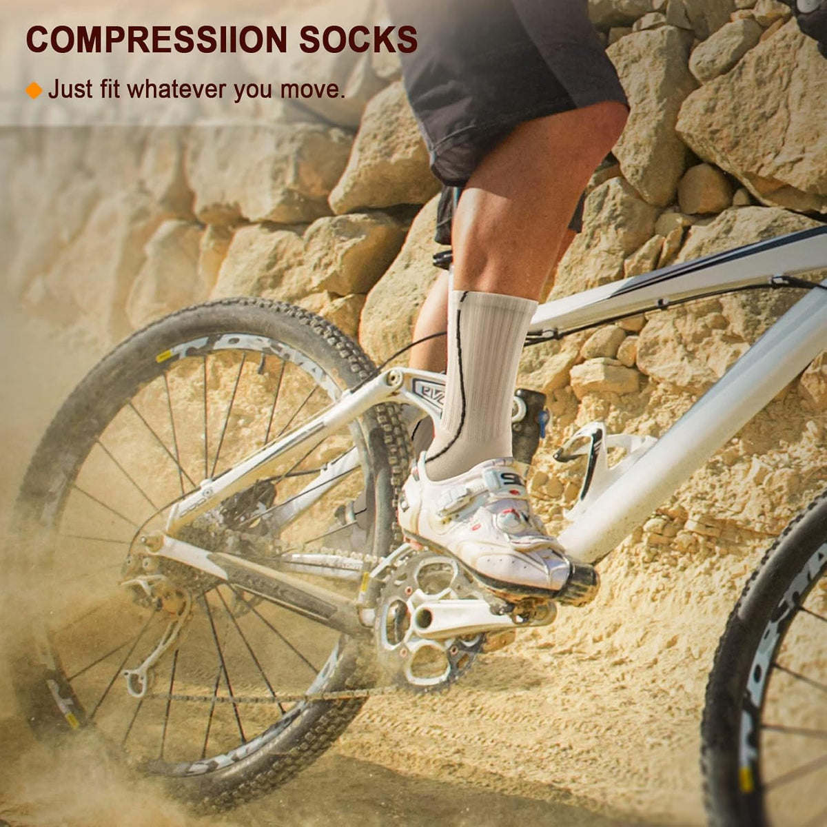 BULLIANT Compression Socks for Men 6Pairs, Athletic Crew Socks Cushioned For Men Sports Running-Arch Support