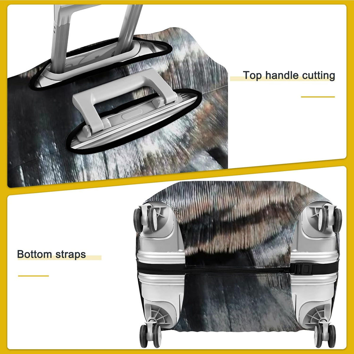 30 Inch PVC Luggage Protector Covers for TSA Approved Clear Suitcase Cover Protector Transparent Luggage Protective Cover Set (Painting, Suitable for 30"-31")