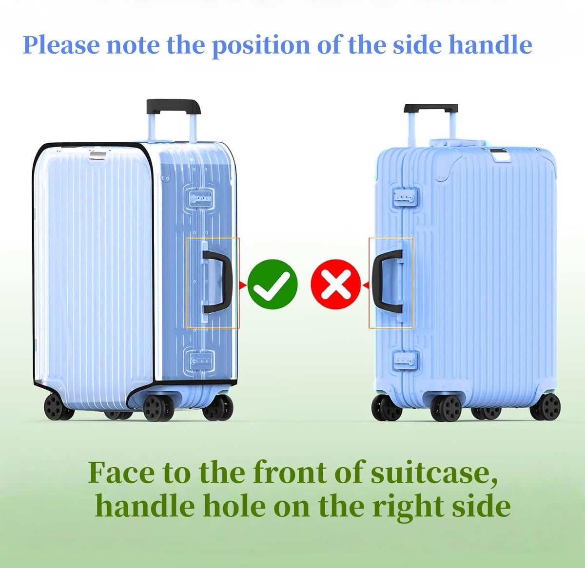Luggage cCover Protector Clear PVC Suitcase Covers for Luggage Thick Transparent Waterproof Suitcase Protector with Large for 20"/24"/28"/30" inch